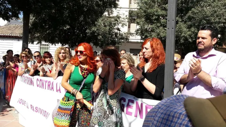 Juana Rivas, en una concentración en su apoyo EUROPA PRESS