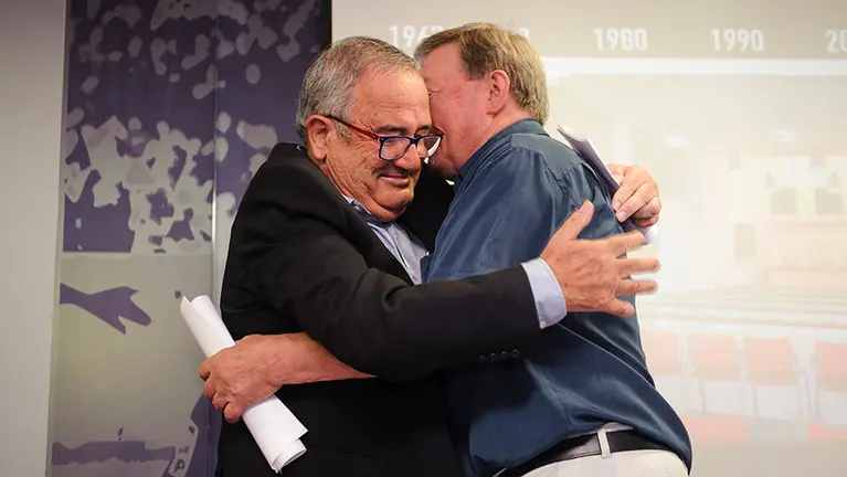 Presentación de los actos del 50 aniversario de El Sadar, con la presencia de Luis Sabalza, presidente del club. MIGUEL OSÉS_4