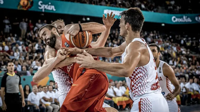 Partido España - Croacia. Foto FEB.