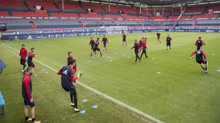 Los jugadores se han entrenado en El Sadar. Foto CA Osasuna.