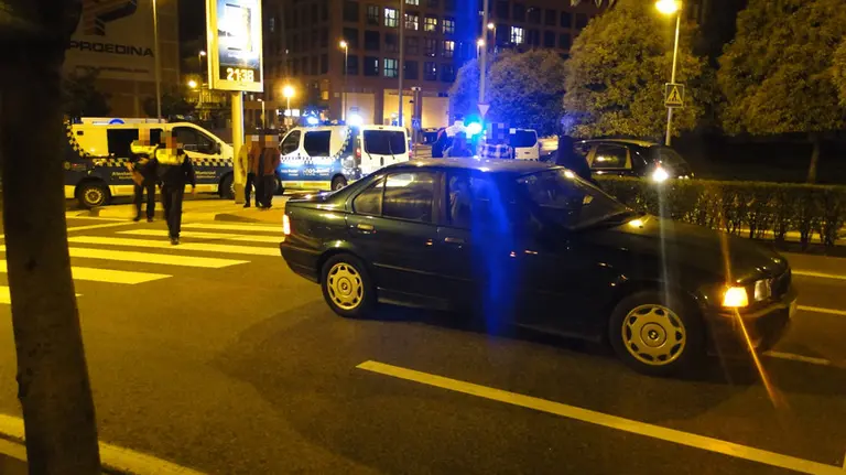 Atropello en el cruce entre la avenida Zaragoza y la calle Sangüesa. POLICÍA MUNICIPAL