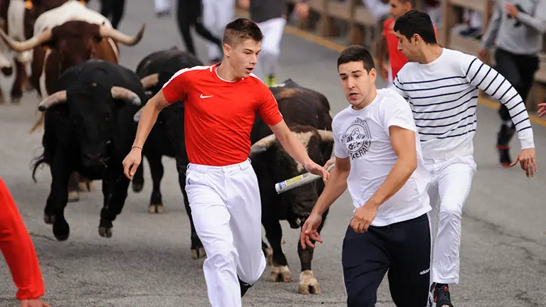 Primer encierro de las fiestas de Sangüesa 2017. MIGUEL OSÉS_3