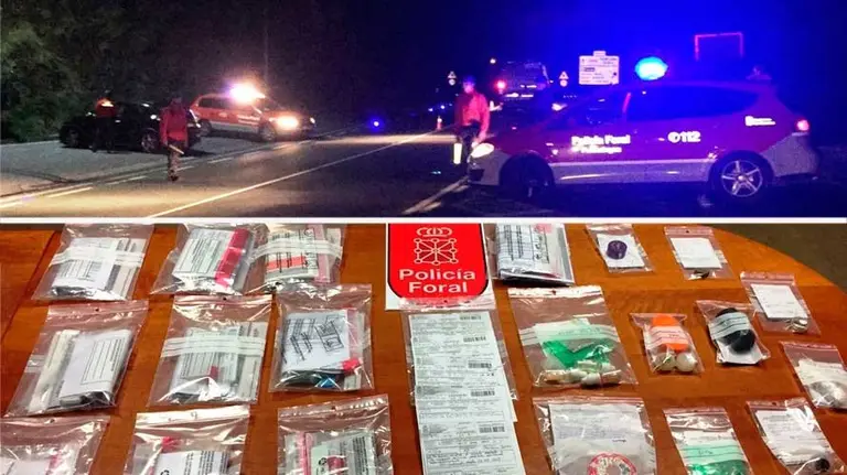 Droga incautada la noche de este sábado por la celebración de la feria cannábica en Irún. PFORAL