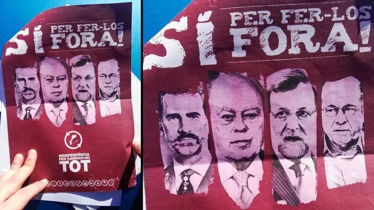 Imagen de los carteles incautados por la Guardia Civil. EP