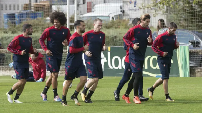 Jugadores de Osasuna en Tajonar. Foto CA Osasuna.