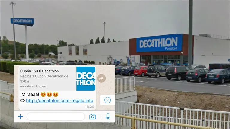 La estafa del cupón de 150 euros de regalo de Decathlon que circula por WhatsApp