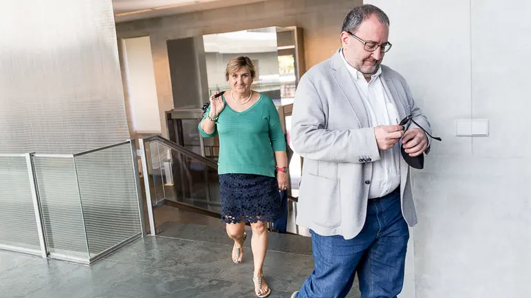 Marisa de Simón y José Miguel Nuin hacen balance de los dos años de legislatura para IE y presentan sus prioridades para el cumplimiento del acuerdo programático (02). IÑIGO ALZUGARAY