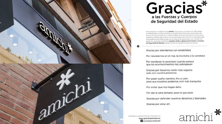 Amichi impulsa una campaña de apoyo a los cuerpos y seguridad del Estado