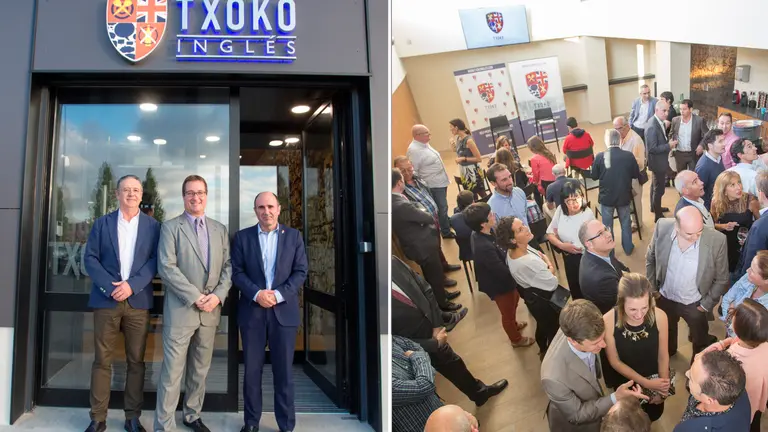 Ángel Obanos, alcalde presidente del Concejo de Ártica; Laurence Migueleiz Quatier, director del Toxo Ingles y Manu Ayerdi, Consejero de Desarrollo economicomdel Gobierno de Navarr
