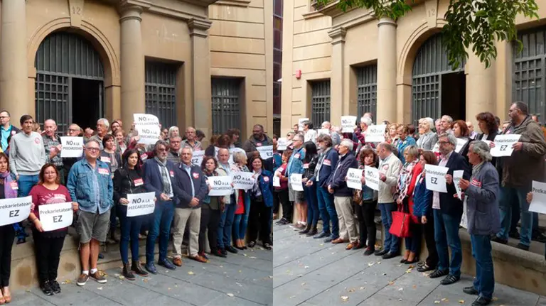 CCOO y UGT se concentran por el día de la precariedad laboral