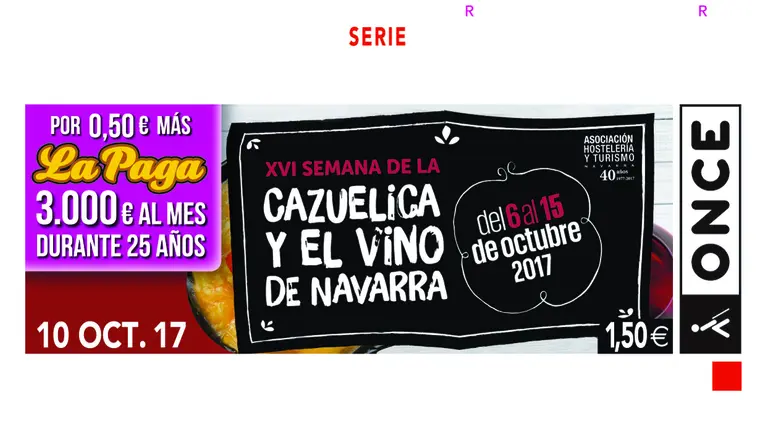 Cupón dedicado a la XVI Semana de la Cazuelica y el vino de Navarra