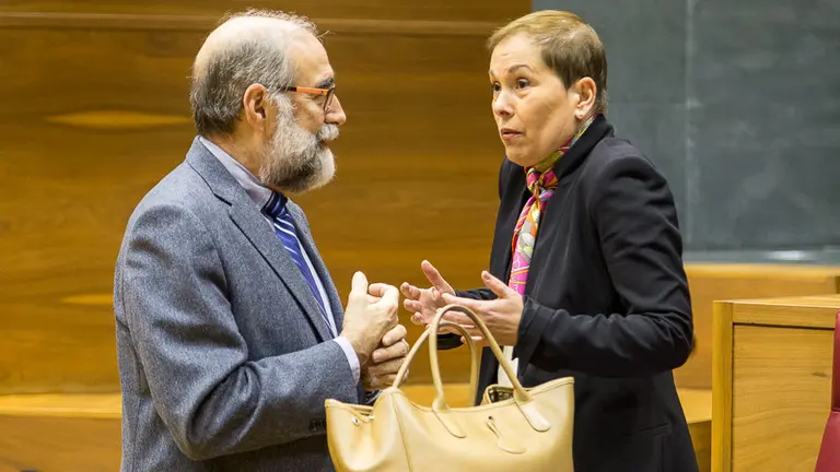 Pleno del Parlamento de Navarra. Uxue Barkos y Fernando Domínguez (06). IÑIGO ALZUGARAY
