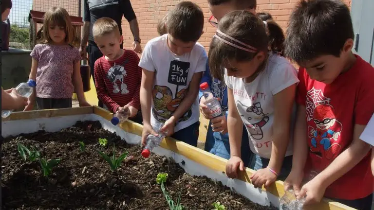 Escolares en un programa piloto de huertas ecológicas en Pamplona AYUNTAMIENTO DE PAMPLONA