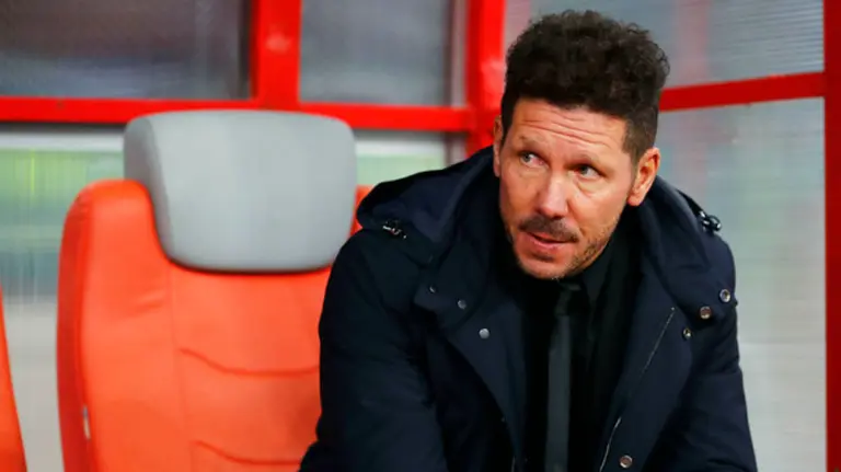 Simeone entrena al Atlético. Web Atlético Madrid.