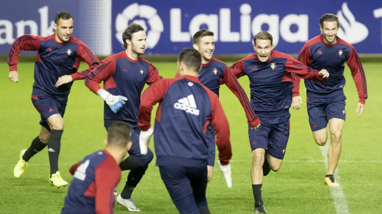 Entrenamiento de  los jugadores en El Sadar. CA Osasuna.