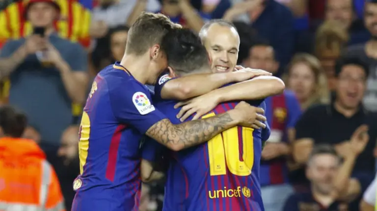 Iniesta volvió a marcar para el Barcelona. La Liga.