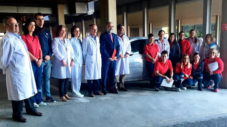 El consejero de Salud, Fernando Domínguez, en el Hospital Reina Sofía de Tudela. GOBIERNO DE NAVARRA