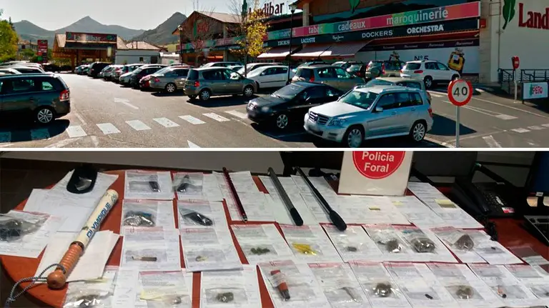 Algunas de las drogas y objetos incautados por la Policía Foral en la frontera con Francia. POLICÍA FORAL