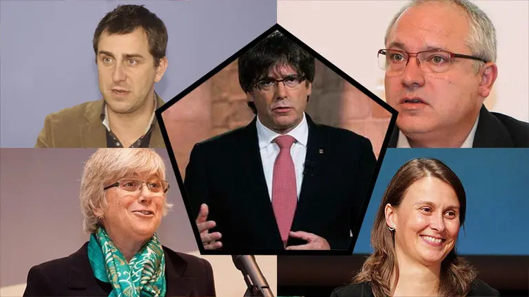 Puigdemont y los cuatro ex consejeros que huyeron a bruselas