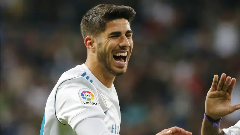 Marco Asensio celebra su gol. Twitter La Liga.