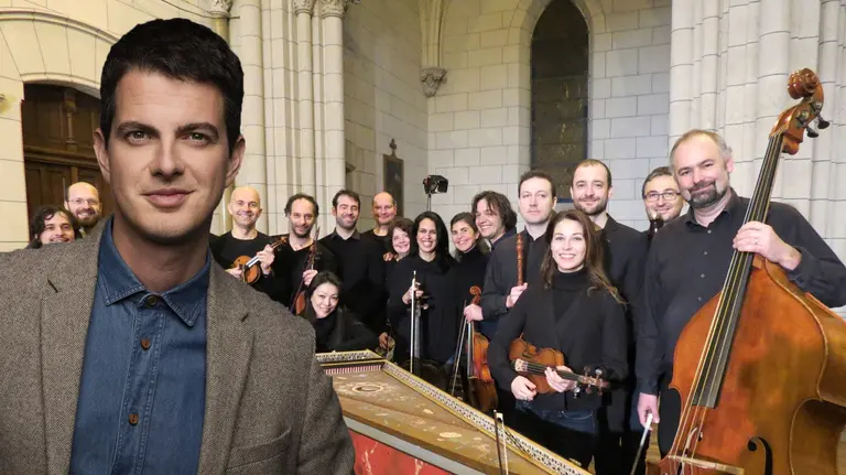 Fotomontaje de el contratenor francés Jaoroussky y su Ensemble Artaserse, que arrancan su gira española en Baluarte Foto Simon Fowler Cedida