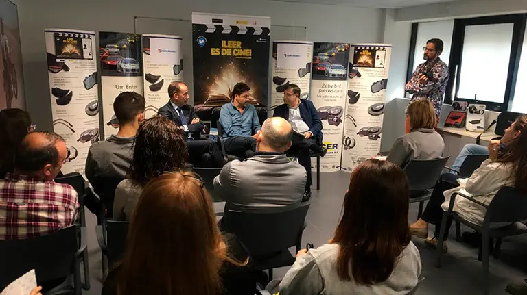 Kike Maillo durante la charla que ha impartido en Tudela