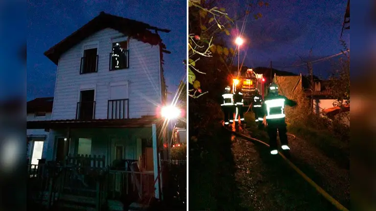 Incendio en una vivienda de Arístregui. BOMBEROS DE NAVARRA