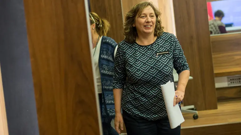 María Solana, Isabel Elizalde y Manu Ayerdi informan sobre los principales asuntos tratados en la sesión de Gobierno (03). IÑIGO ALZUGARAY