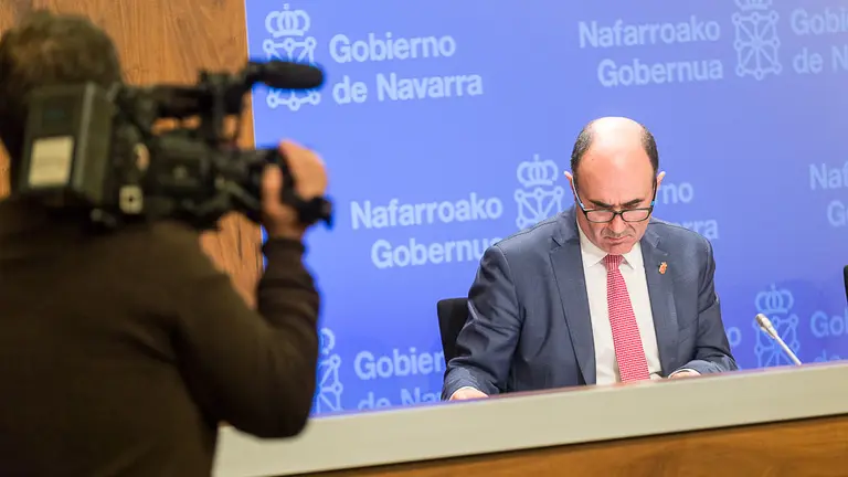 María Solana, Isabel Elizalde y Manu Ayerdi informan sobre los principales asuntos tratados en la sesión de Gobierno (11). IÑIGO ALZUGARAY