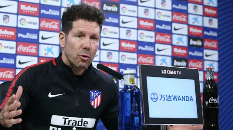 Diego Simeone en rueda de prensa. Atlético Madrid.