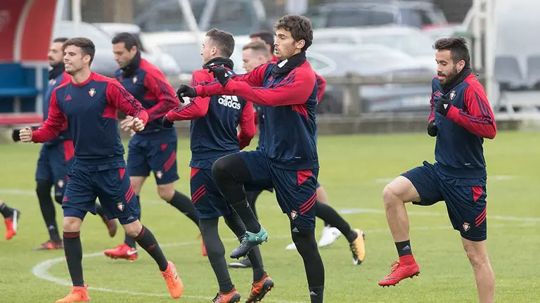 Entrenamiento  de los jugadores en Tajonar. CA Osasuna.