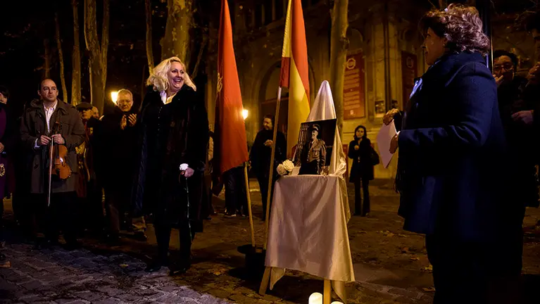 Homenaje al comandante de la Policía Joaquín Imaz, primer asesinado por ETA en Navarra hace 40 años. MIGUEL OSÉS_8