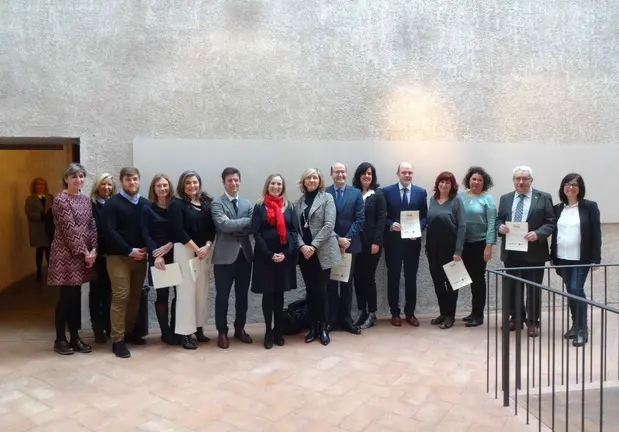 Representantes de la empresas navarras premiadas con el Sello Reconcilia de Amedna.