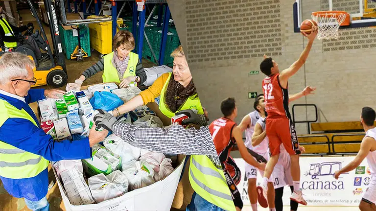 Basket Navarra junto a la pasada campaña de recogida de alimentos del Banco de Alimentos