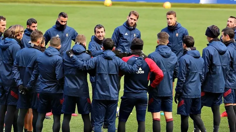 Los jugadores se han entrenado en El Sadar. CA Osasuna.