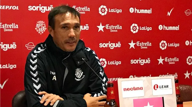 Rodri, entrenador del Nastic, en rueda de prensa.