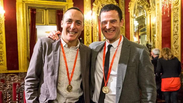 Entrega de distinciones al mérito deportivo 2017 con los expelotaris Juan Martínez de Irujo y Abel Barriola como medallas de oro de esta edición (108). IÑIGO ALZUGARAY