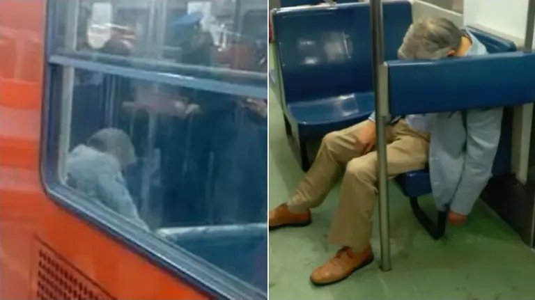 Imágenes del hombre fallecido en el metro en México.