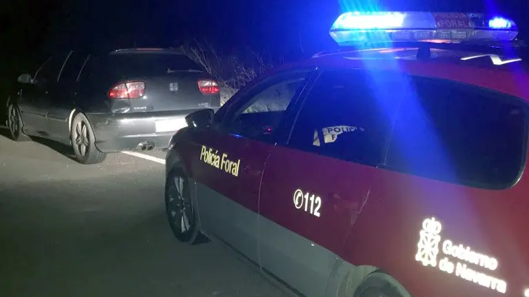 La Policía Foral interviene ante un conductor que dio positivo en tres drogas en Milagro.