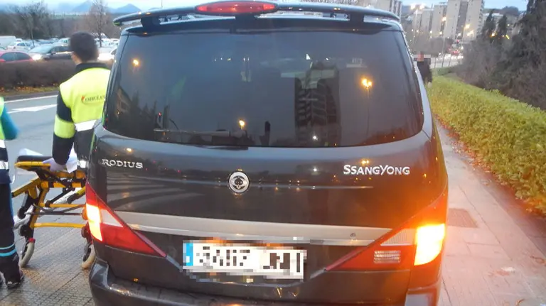 El accidente que ha dejado herido a un hombre en Pamplona. POLICÍA MUNICIPAL