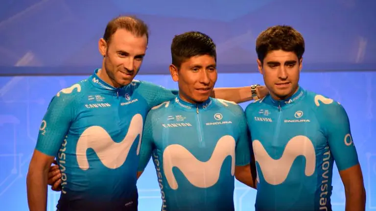 Valverde, Quintana y Landa. Movistar team.