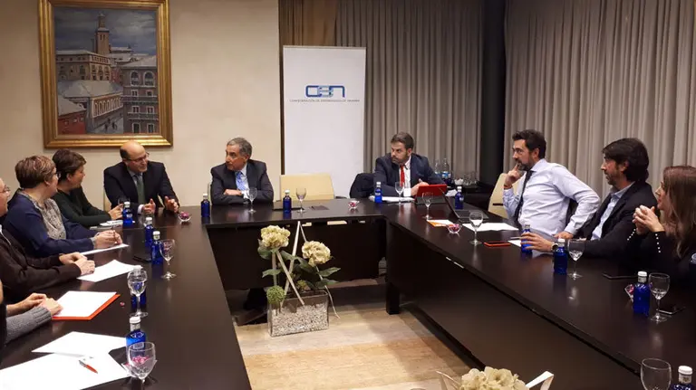 Reunión mantenida entre la Confederación de Empresarios Navarros y el partido político Ciudadanos en Pamplona. CEDIDA
