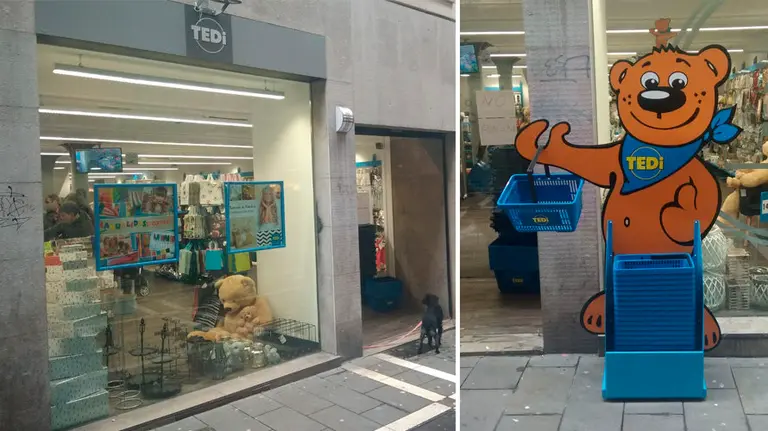El exterior de la tienda Tedi de la calle San Miguel de Pamplona. NAVARRA.COM