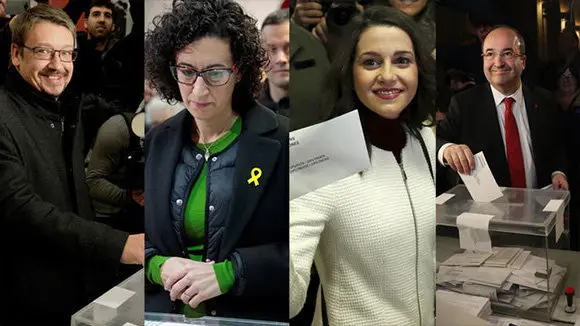 Xavier Domènech, Marta Rovira, Inés Arrimadas y Miquel Iceta