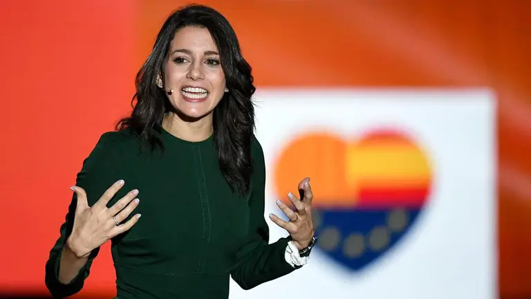 Inés Arrimadas durante un acto de campaña electoral. ARCHIVO