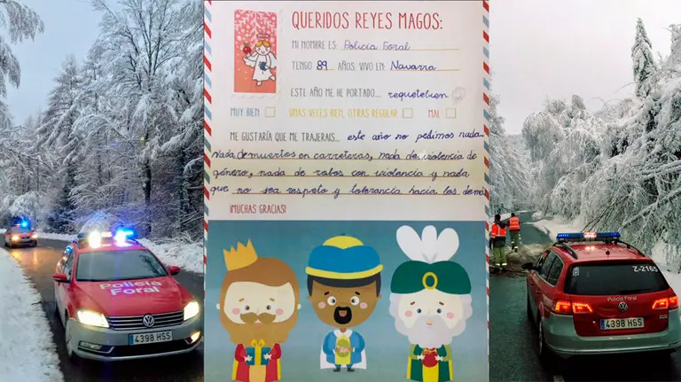 La carta de la Polic&iacute;a Foral a los Reyes Magos
