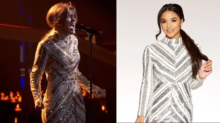 Amaia Romero y una modelo del vestido que llevó en su última gala