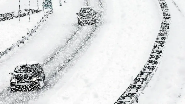 Temporal de nieve en las carreteras de Navarra