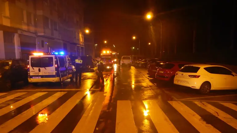 Paso de cebra en el que ocurrió el atropello mortal al anciano de 90 años en la calle Mendigorría de la Txantrea. POLICÍA MUNICIPAL