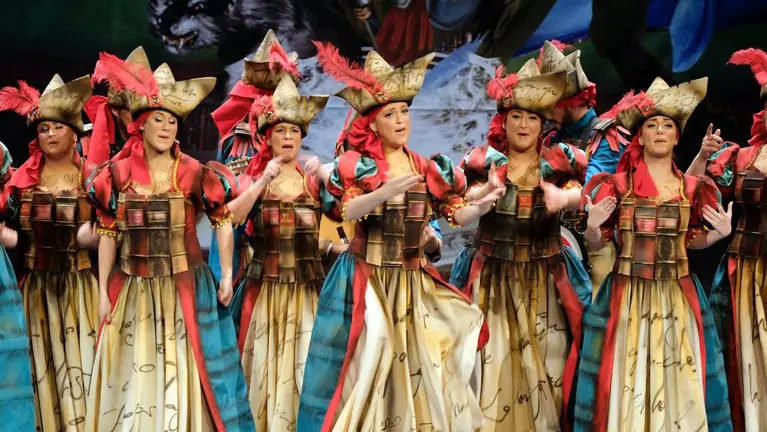 Las irrepetibles, en un momento de su actuación en el Carnaval de Cádiz.